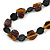 Exquisite Glass and Ceramic Bead Cord Necklace (Brown, Black, Amber) - 54cm Long - view 3