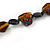 Exquisite Glass and Ceramic Bead Cord Necklace (Brown, Black, Amber) - 54cm Long - view 4