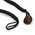 Exquisite Glass and Ceramic Bead Cord Necklace (Brown, Black, Amber) - 54cm Long - view 5
