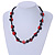 Exquisite Glass and Ceramic Bead Cord Necklace ( Black, Red) - 54cm Long - view 2