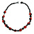 Exquisite Glass and Ceramic Bead Cord Necklace ( Black, Red) - 54cm Long - view 5