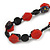Exquisite Glass and Ceramic Bead Cord Necklace ( Black, Red) - 54cm Long - view 3