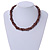 Multistrand Twisted Plum Glass Bead Necklace - 42cm L - view 2