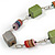 Long Wood Bead Sea Shell Rubber Cord Necklace (Multicoloured) - 90cm L - view 3