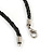 Deep Purple/ Brown Wood Bead Wire Detailing with Black Faux Leather Cord Necklace - 66cm L - view 6