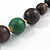 Brown/ Green Graduated Wood Bead Necklace - 42cm L/ 4cm Ext - view 5