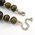 Brown/ Green Graduated Wood Bead Necklace - 42cm L/ 4cm Ext - view 6