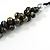 Cluster Beaded Wood Cotton Cord Necklace (Black/ Gold) - 46cm L/ 4cm Ext - view 5