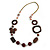 Romantic Wood, Shell, Resin Bead with Cotton Cord Long Necklace (Brown/ Olive) - 84cm L