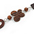 Romantic Wood, Shell, Resin Bead with Cotton Cord Long Necklace (Brown/ Olive) - 84cm L - view 6