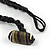 Deep Purple Oval Wood Bead with Colour Fusion Cotton Cord Necklace - 44cm L - view 4