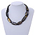 Deep Purple Oval Wood Bead with Colour Fusion Cotton Cord Necklace - 44cm L - view 5