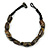 Dark Brown Oval Wood Bead with Colour Fusion Cotton Cord Necklace - 44cm L