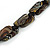Dark Brown Oval Wood Bead with Colour Fusion Cotton Cord Necklace - 44cm L - view 5