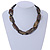 Dark Brown Oval Wood Bead with Colour Fusion Cotton Cord Necklace - 44cm L - view 2