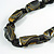 Black Oval Wood Bead with Colour Fusion Cotton Cord Necklace - 44cm L - view 3