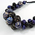 Black/ Dark Blue Cluster Wood Bead With Black Cord Necklace - 54cm L - view 3