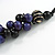 Black/ Dark Blue Cluster Wood Bead With Black Cord Necklace - 54cm L - view 4