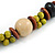 Chunky Multicoloured Wood Bead Cotton Cord Necklace - 60cm L - view 4