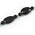 Vintage Inspired Black Ceramic/ Brown Bone Bead with Tassel Bronze Tone Chain Necklace - 96cm L - view 5