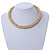 Pale Yellow Acrylic and Off White Glass Bead Choker Style Necklace - 42cm Long - view 2