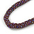 Purple Acrylic and Glass Bead Choker Style Necklace - 42cm Long - view 2