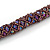 Purple Acrylic and Glass Bead Choker Style Necklace - 42cm Long - view 3