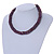 Purple Acrylic and Glass Bead Choker Style Necklace - 42cm Long - view 5