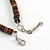 Statement Brown Wood Coin Bead Chunky Style Necklace - 56cm L/ 3cm Ext - view 5