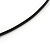Long Wood Bead with Silver Tone Metal Links Black Rubber Cord Necklace (Glitter Olive Green/ Silver) - 84cm L - view 5