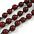 Layered Brown Resin Bead Cotton Cord Necklace - 74cm L - view 3