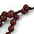 Layered Brown Resin Bead Cotton Cord Necklace - 74cm L - view 4