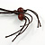 Layered Brown Resin Bead Cotton Cord Necklace - 74cm L - view 5