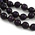 3 Tier Dark Purple Wood Bead with Brown Cotton Cords Necklace - 76cm L - view 3