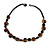 Exquisite Glass and Ceramic Bead Cord Necklace ( Black, Brown) - 54cm Long - view 3