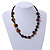 Exquisite Glass and Ceramic Bead Cord Necklace ( Black, Brown) - 54cm Long - view 2