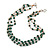 3 Strand Green Ceramic, Silver Acrylic Bead Necklace - 44cm L