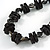Black/ Brown Wood Bead and Sea Shell Nugget Necklace - 60cm L/ 4cm Ext - view 3