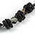 Black/ Brown Wood Bead and Sea Shell Nugget Necklace - 60cm L/ 4cm Ext - view 5
