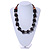 Black/ Brown Wood Bead and Sea Shell Nugget Necklace - 60cm L/ 4cm Ext - view 2
