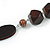 Geometric Wood Bead with Silver Wire Element Black Faux Leather Cord Necklace (Black/ Brown) - 76cm L - view 6