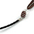 Geometric Wood Bead with Silver Wire Element Black Faux Leather Cord Necklace (Black/ Brown) - 76cm L - view 7