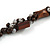 Wood and Ceramic Cluster Bead Brown Cord Chunky Asymmetrical Necklace - 60cm L - view 5