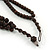 Wood and Ceramic Cluster Bead Brown Cord Chunky Asymmetrical Necklace - 60cm L - view 6