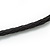 Black Ceramic and Silver Tone Wire Element Black Faux Leather Cord Necklace - 76cm L - view 6