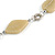 Beige Ceramic and Silver Tone Wire Element Black Faux Leather Cord Necklace - 76cm L - view 4
