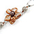 Taupe/ Brown Shell Floral Faux Leather Cord Long Necklace -76cm L - view 5