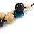 Chunky Cluster Wood, Resin Bead Black Cotton Cord Necklace (Teal, Brown, Natural, Black) - 72cm L/ 185g - view 4