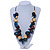 Chunky Cluster Wood, Resin Bead Black Cotton Cord Necklace (Teal, Brown, Natural, Black) - 72cm L/ 185g - view 2