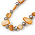 Long Sandy Brown/ Light Grey Shell Nugget and Glass Crystal Bead Necklace - 110cm L - view 3